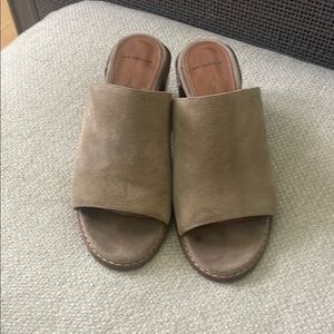 Aquatalia Tan Mules with Suede Strap